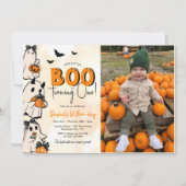 Invitation Little Boo Halloween 1er Anniversaire Photo (Devant)