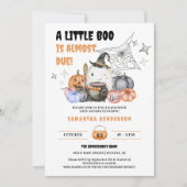 Invitation Little Boo Halloween Baby shower registre QR Code (Devant)