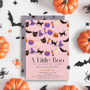 Invitation Little Boo Halloween Garlands Baby shower rose