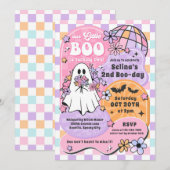 Invitation Little Boo Halloween Super Fantôme 2e anniversaire (Devant / Derrière)