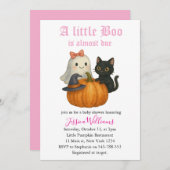 Invitation Little Boo Is Almost Due Halloween Baby Shower (Devant / Derrière)