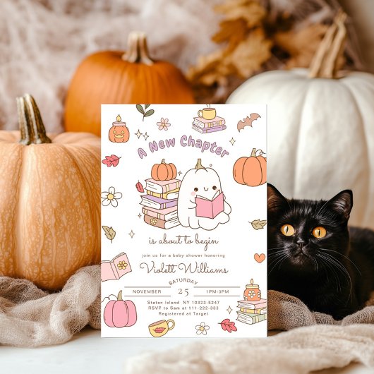 Invitation Little Boo Nouveau Chapitre Automne Baby shower Au