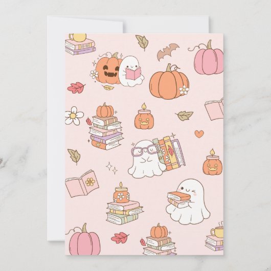 Invitation Little Boo Nouveau chapitre Baby shower d'automne (Dos)