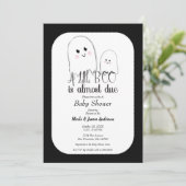 Invitation Little BOO Presque due Halloween Baby shower (Debout devant)