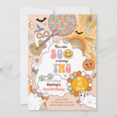 Invitation Little Boo Retro Halloween fille deuxième annivers (Devant)