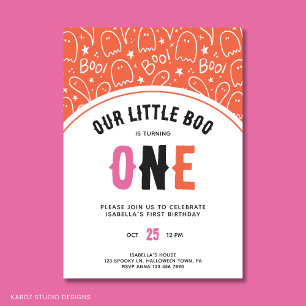 Invitation Little Boo Spooktacular Girl's 1st Birthday Party