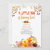 Invitation Little Boo Turning Two Autumn Flowday 2nd Birthday (Devant)
