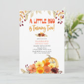 Invitation Little Boo Turning Two Autumn Flowday 2nd Birthday (Debout devant)