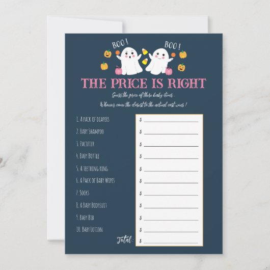 Invitation Little Boos - Devinez Le Jeu Baby shower Prix (Devant)