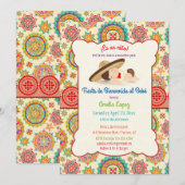 Invitation Little Boy Spanish Mexican Sombrero Baby shower (Devant / Derrière)