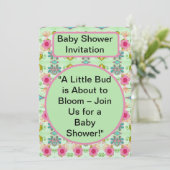 Invitation Little Bud est en fleurs : Baby shower (Debout devant)