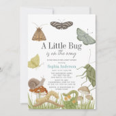 Invitation Little Bug Insectes Champignons Baby shower garçon (Devant)