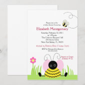 Invitation Little Bumble Bee Baby shower 5x7 (Devant / Derrière)