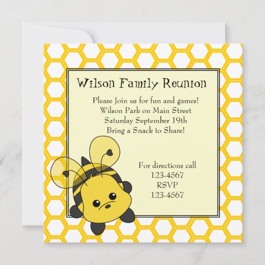 Invitation Little Bumble Bee Cutie (Devant)