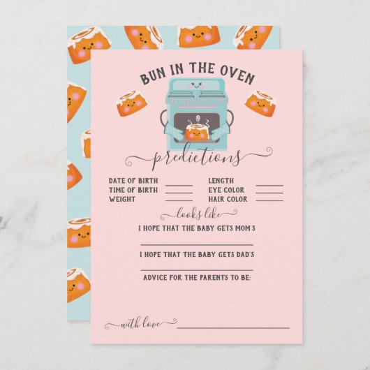 Invitation Little Bun dans le four Baby Predictions jeu (Devant / Derrière)