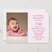 Invitation Little Bunny 1er anniversaire (Devant)