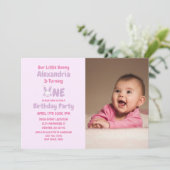 Invitation Little Bunny 1er anniversaire (Debout devant)