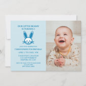 Invitation Little Bunny 1er anniversaire (Devant)