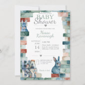 Invitation Little Bunny Blocks | Baby Shower (Devant)