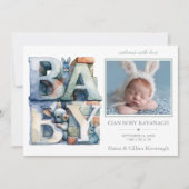 Invitation Little Bunny Blocks | Bienvenue (Devant)