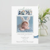 Invitation Little Bunny Blocks | Bienvenue (Debout devant)