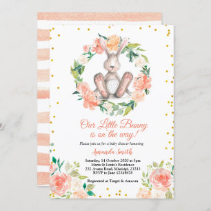 Invitation Little Bunny est en route pour le Baby shower de P