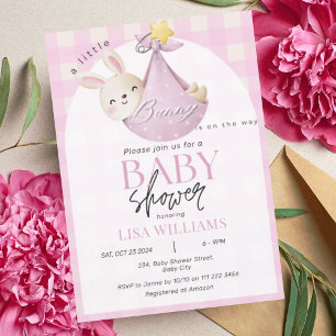 Invitation Little Bunny est sur le chemin Fille Baby shower d