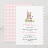 Invitation Little Bunny Pink Girl Baby Shower (Devant / Derrière)