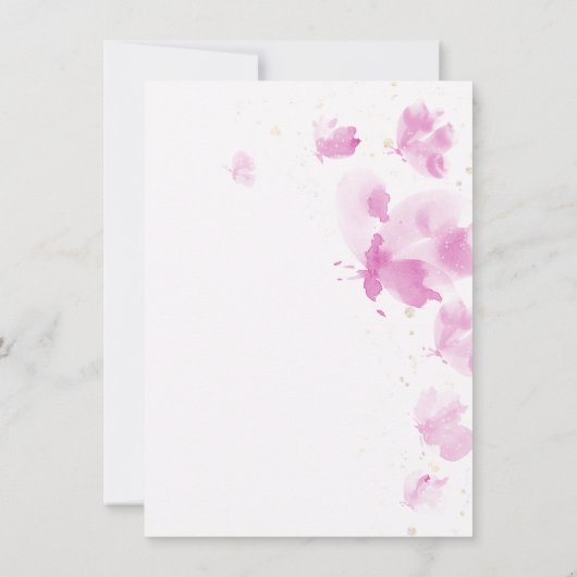 Invitation Little Butterfly Pink Budget 1er anniversaire (Dos)