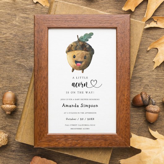 Invitation Little caverne - Baby shower d'automne