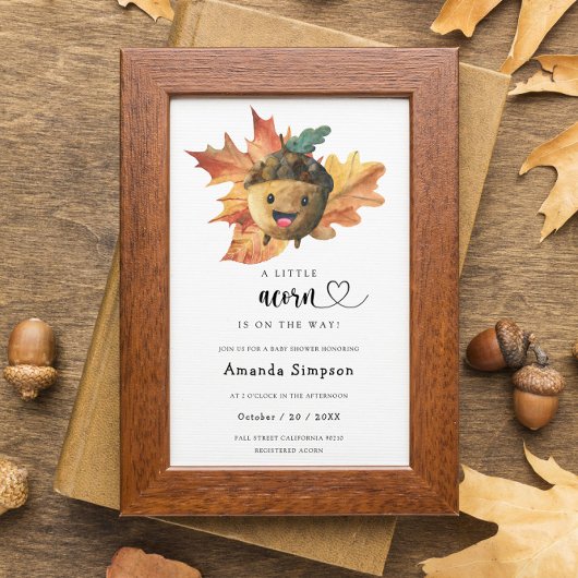Invitation Little caverne - Baby shower d'automne