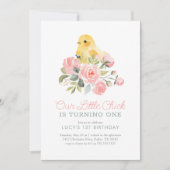 Invitation Little Chick Spring 1er Anniversaire (Devant)