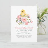 Invitation Little Chick Spring 1er Anniversaire (Debout devant)