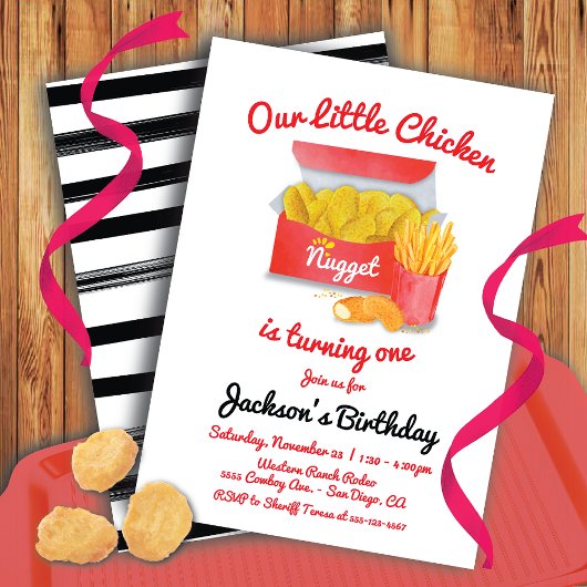 Invitation Little Chicken Nugget fête d'anniversaire