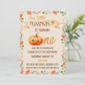 Invitation Little Citrouille 1er premier anniversaire fête au (Debout devant)