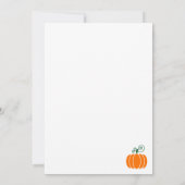 Invitation Little Citrouille Fall Anniversaire de enfant Part (Dos)