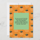 Invitation Little Citrouille Fall Élémentaire Graduation Part (Dos)