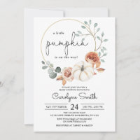 Little Citrouille Fall Floral Baby shower Invitati