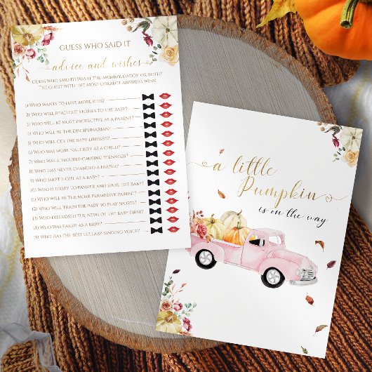 Invitation Little Citrouille Fall Qui A Dit It Baby shower Ga