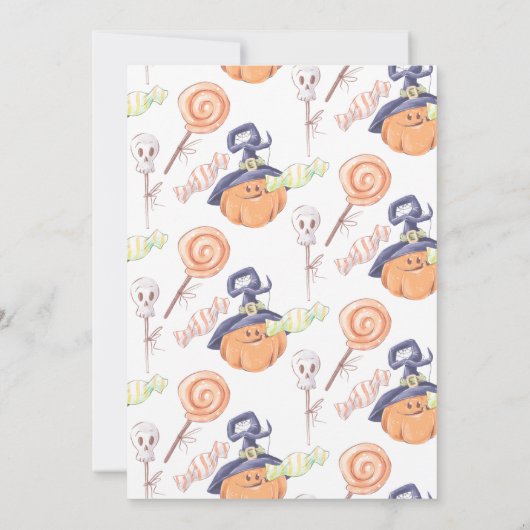 Invitation Little Citrouille Halloween Party Nourriture 2e an (Dos)