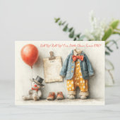 Invitation Little Clown 1er Anniversaire (Debout devant)