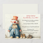 Invitation Little Clown 1er Anniversaire (Devant / Derrière)