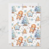 Invitation Little Cookie Blue garçon 1er anniversaire Noël (Dos)