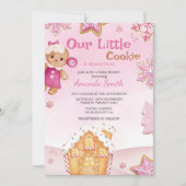 Invitation Little Cookie hiver Noël Baby shower fille de Noël (Devant)
