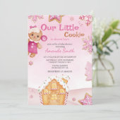 Invitation Little Cookie hiver Noël Baby shower fille de Noël (Debout devant)