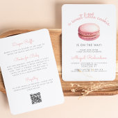 Invitation Little Cookie Macaron QR Code Baby shower rose