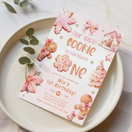 Invitation Little Cookie Noël 1er anniversaire