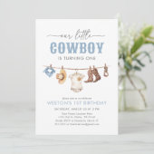 Invitation Little Cowboy 1er anniversaire (Debout devant)