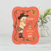 Invitation Little Cowboy 1ère fête d'anniversaire (Debout devant)