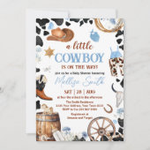 Invitation Little Cowboy Baby Shower (Devant)